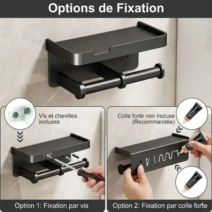 Porte-Papier Toilettes Multifonction en alliage aluminium