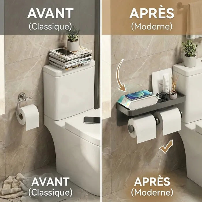 Porte-Papier Toilettes Multifonction en alliage aluminium